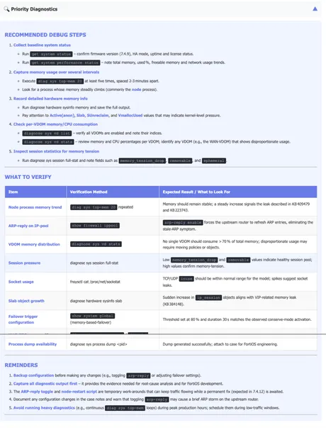 Vista — an AI panel with recommended debug steps and verification guidance.